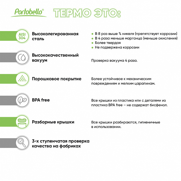 Термобутылка вакуумная герметичная Portobello, Fresco Neo, 500 ml, белая с логотипом в Раменском заказать по выгодной цене в кибермаркете AvroraStore